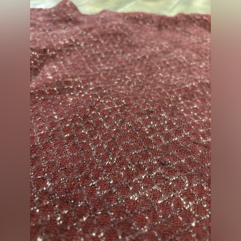 Bachrach Size Large V Neck Maroon Sweater Made in Italy Wool Blend - Picture 7 of 10